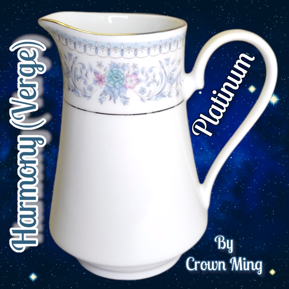 Vtg Creamer Harmony Verge CROWN MING Floral Platinum Trim